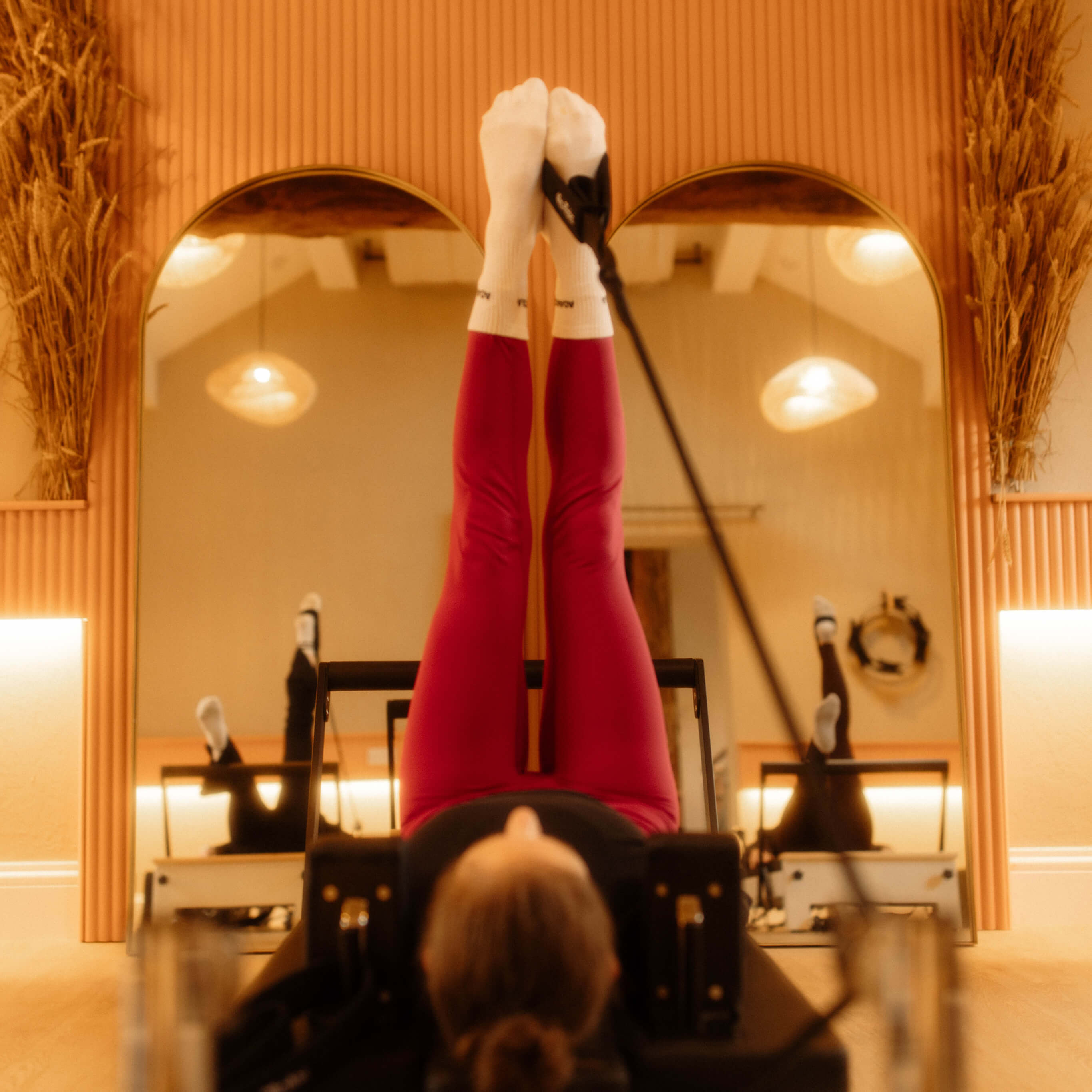 Reformer Pilates action shot